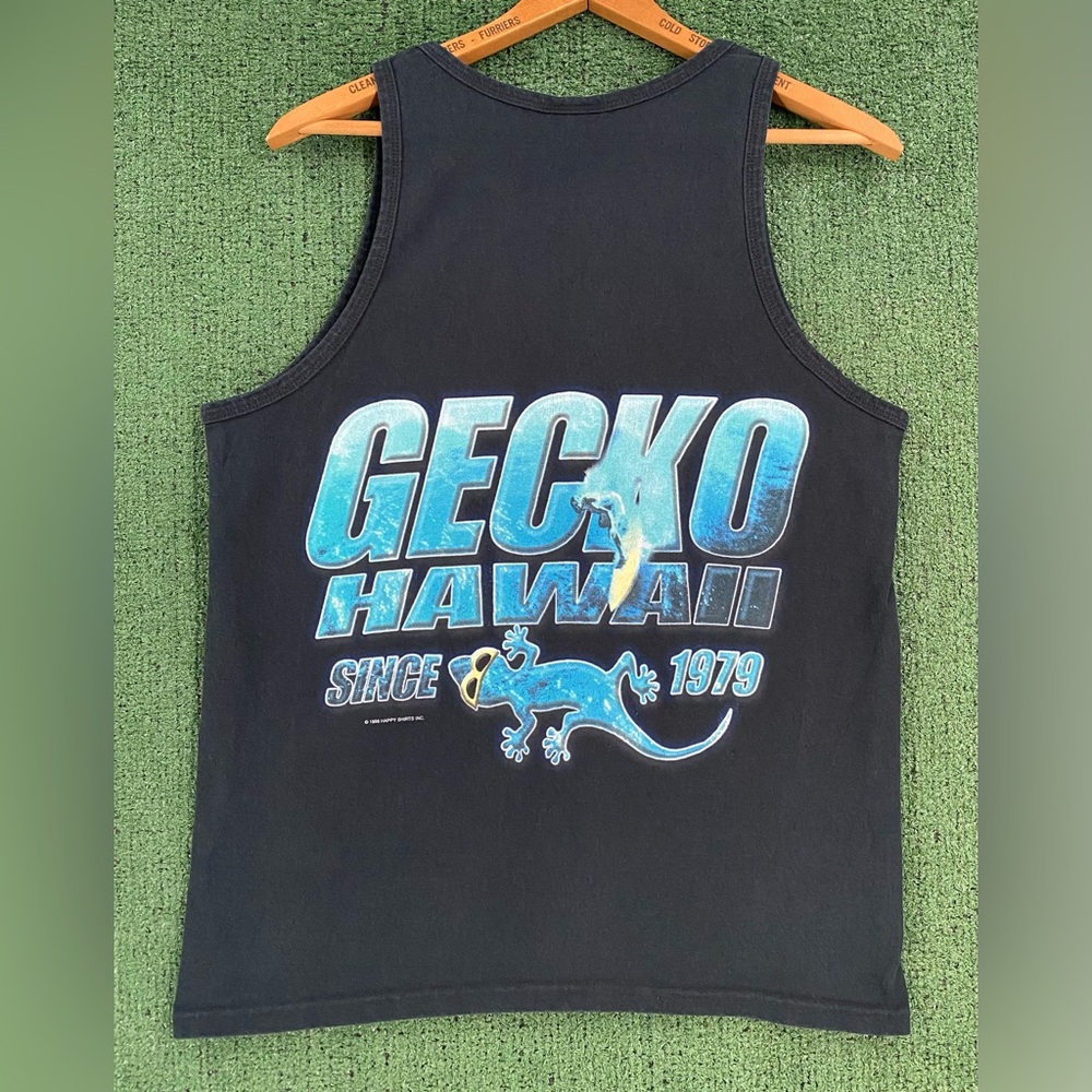 Vintage 90’s Gecko Hawaii Surf Beach Double Sided Tank Top Men’s Small USA Made